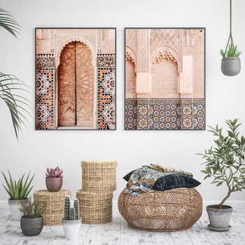 Arkitektur Marokkanske Fotografering Plakater Og Prints Islamiske Væg Kunst, Lærred Maleri, Mosaik Væg Billede Stue Home Decor