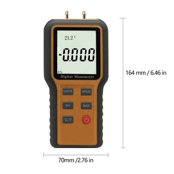 Høj Nøjagtighed Batteri-Drevne Digital Manometer Tester Bærbare Rør trykmåler DIF-Mode, LCD Display, Måling af Værktøj