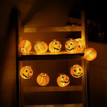 LED Lanterne Halloween Ferie Lys String Manuel DIY Græskar Lampe Horror Grimasse, Batteri, USB-Party Dekorative Lys String
