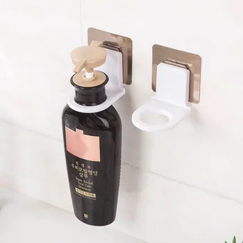 Vægmonteret Selv Sticky Kroge til Body Wash Shampoo Flaske Væggen Opbevaring Stærke Selvklæbende Hook stik til netledning Stik Bøjle Indehaver