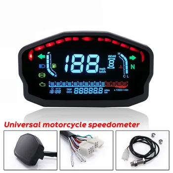 For 2,4 Cylindre Motorcykel Universal LED LCD Speedometer Digital Baggrundslys Kilometerstand For BMW, Honda, Kawasaki, Ducati Yamaha