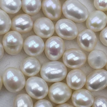 8x10mm Hvid Lilla Pink Ris Form Naturlige Frisk Vand Dråbe Perle Løse Perler til smykkefremstilling Tilbehør