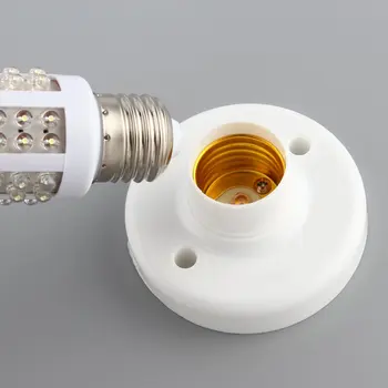 Nyttige E27 Runde Plast Base Skrue En Pære Lampe Stel Hvid E27 Base Lamp Socket Populære Fatning
