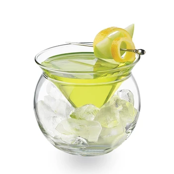 Molekylær Mixology Mellemlag Trekant Cocktail Ice Crystal Vin Glas Kegle Martini Kugleformede Sæt Bartender Særlige Drikkeskål