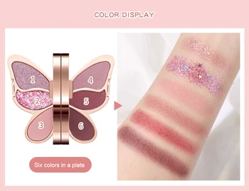 6-Farve Butterfly Mat Jorden Farve Øjenskygge Pearl Glitter Øjenskygge Vandtæt Koreansk Stil Kosmetik Eye Makeup Paletter