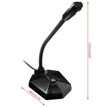 Gratis forsendelse Gaming Mikrofon USB-3,5 mm Optagelse Chat Mic til Desktop-PC