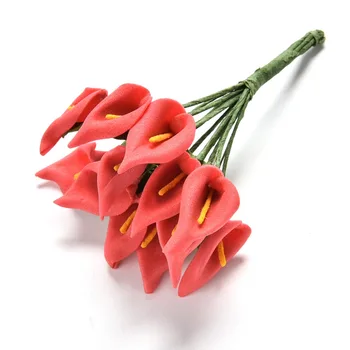 Bryllup dekoration favoriserer 12Pcs/masse Rigtige touch-Calla Lily Mini-3cm PE skum kunstige blomster Billige flores