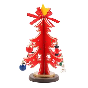 Desktop Træ-Christmas Tree Decor DIY juletræ Ornament Statue, DIY 3D Xmas Tree