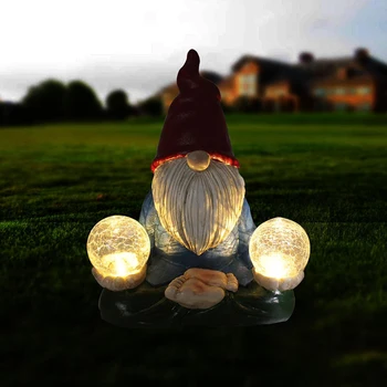 Resin Garden Micro Gnome-Statue Vinter Dekorationer til Gårdhave Værftet Veranda Gave