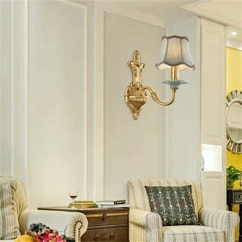 OUFULA Kobber væglampe Sconce Moderne Luksus Design Keramiske Lyset Indendørs Til Hjem Soveværelse Gangen