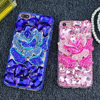 Blomster taske til Samsung A50 S10 S9 S8 S7 Note 9 10 20 S20 Ultra Plus A30 A20 A51 A71 A6 A7 A8 2018 Bling Mode Diamant Cover