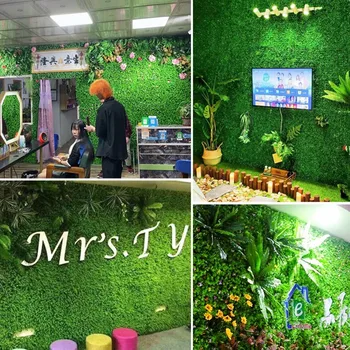 Anlægget Væggen Baggrund Kunstig Græsplæne Simulering Græs Hæk Dekoration Udendørs Privacy Hegn til Baghaven Bryllup Indretning