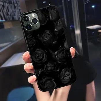 Sort Og Hvid Rose Telefonen Tilfælde, Til Sort-Iphone 5 5s se 6 6s 7 8 11 12 X Xs-Xr Pro Plus Max Mini Cover