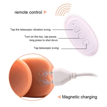 Vibrator Dildo Enorm Stor Penis Automatiske Teleskop Varme G-spot Massage Kvindelige Onani sexlegetøj For Kvinder tyk dildo