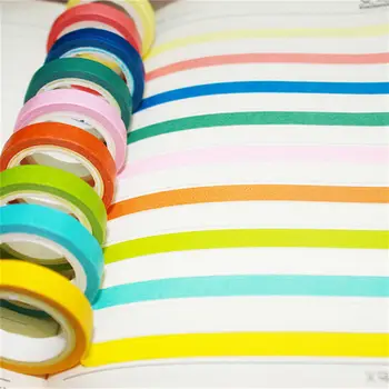 10 Stk Rainbow Roll DIY Washi Klistret Papir Tape Masking Tape, Selvklæbende Scrapbooking Dekorative Scrapbog Tape Gave