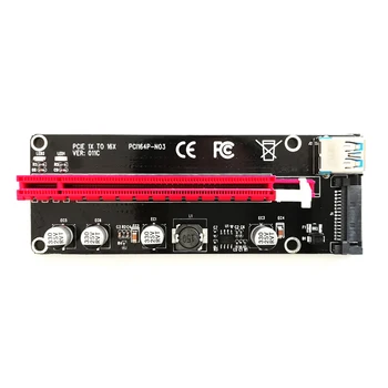 50STK Riser Nye VER011C PCI Express-Riser-Kort PCI-E 1X til 16X Extender USB 3.0 SATA Power LED for Antminer Bitcoin Miner Minedrift