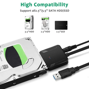 USB 3.0 og SATA-Harddisk Konverter Kabel Kompatibel med 2,5