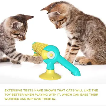 Kat Pladespiller Legetøj Sjov Killing Toy Katteurt Leverer Interaktive Spinning Spore Kuglen Til Indendørs Katte Kindtænder Puslespil Pet-Toy
