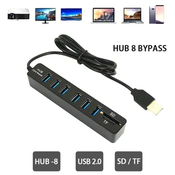 Mini-USB-Hub 3.0 Multi USB 3.0 Hub USB-Splitter-3-Port Hub Med TF SD-Kortlæser, 6 Port 2.0 Boligareal Adapter Til PC-Tilbehør
