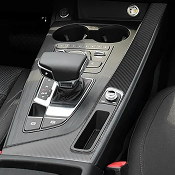 For - A4 B9 A4L 2017 2018 Carbon Fiber Bil Center Gear Shift Kontrolpanel Side Frame Cover Trim