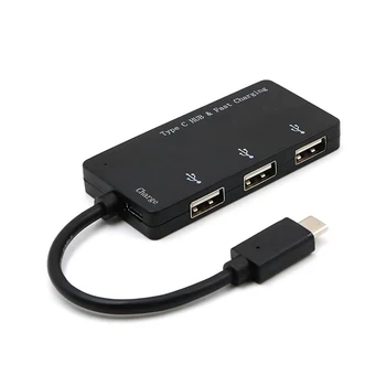 USB-C Adapter Splitter Type-C til USB 2.0-Hub PD Power Adapter Kabel 3 Port USB-Hub for Laptop Tablet Pro