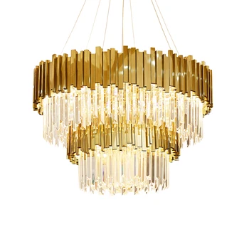 LED-Moderne Ovale, Runde, Sølv, Guld Krystal Designer Lamparas De Techo Loft Lys.Loft Lys.Loft Lampe Til Foyeren