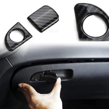 Bil Carbon Fiber Co-Pilot handskerum Håndtere Skifte Cover Trim for Dodge Charger 2011-2020 Tilbehør