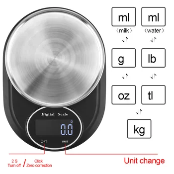 5 kg/0,1 g Høj Præcision LCD-Elektroniske Vægte Fødevarer Kost Post Balance Måling af Vægt Køkken Tilbehør Mad Skalaer