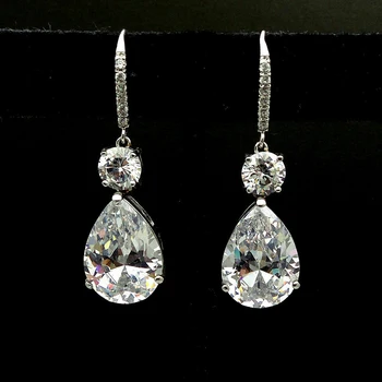 Luksus damer gave stor krystal zircon øreringe high-end minimalistisk stil bryllup / engagement / jubilæum / øreringe T5M384