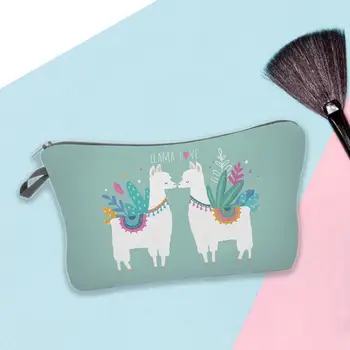 Hot Salg!!Cosmetic Bag Alpaca Print Vandtæt Solid Lynlås Alpaka Fashion Makeup Taske til Kvinder