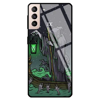 Eremit Tarot-Kort Grim Reaper Gotiske Hærdet Glas Cover Til Samsung Galaxy S21 Ultra S20 FE S8 S9 S10 Plus Note 10 20 Tilfælde