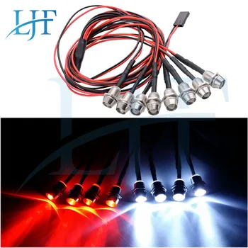 LJF RC-LED Nat Forlygter, Forlygter Baglygte 5mm LED-Lys 8 Lysdioder RC Lys Kit til 1/8 1/10 RC Model Drift Crawler Bil L106
