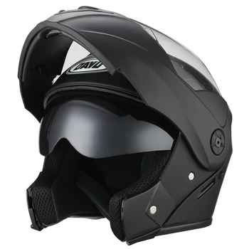 NYE DAYU DOT Motorcykel Hjelm Fuld ansigtsmaske, som motocross Motorcykel Hjelme Flip Op Hjelm, Visir Dobbelt Linse Casco Moto Cool Casco Sort