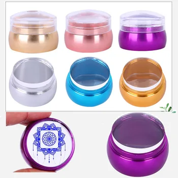 Multi-Color Nail Stamping Værktøj/Silicon Jelly Stamper Metal Gennemsigtig Manicure Tætning Overførsel Af Printhoved