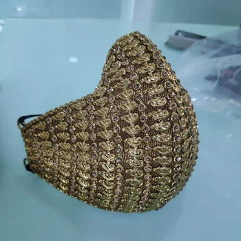 DOYUBO Mærke Indisk Design Metal Maske Med Crystal Til Kvinder Og Mænd, Antik Guld Nationale Karakteristika Metal Masker F854