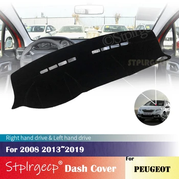 For Peugeot 2008 2013~2019 Dashboard Mat Beskyttende Interiør Photophobism Pad Skygge Pude Bil Styling, Auto Tilbehør