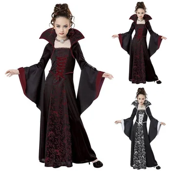 Halloween kostume til børn Piger Heks, Vampyr Cosplay Kostume disfraz Halloween mujer Børns præstationer tøj Til Fest