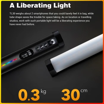 Godox TL30 RØR RGB LYS blødt lys LED Bærbar Håndholdt Fotografering Belysning, Stick Trådløse Kontrol som Nanlite PavoTube