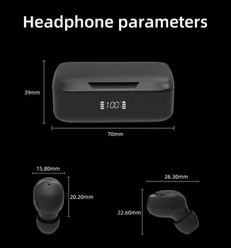 Bluetooth-5.0 XY-10TWS Fingeraftryk Touch Bluetooth Hovedtelefoner, HD Stereo Trådløse Hovedtelefoner støjreducerende Gaming Headset