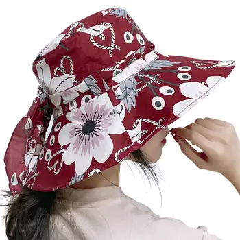 Bucket Hat Blomst Udskrivning af Anti-UV-Bue Superlarge Randen Sammenklappelig Solen Cap Mode Tilbehør UV-Beskyttelse Rejse кепка мужская