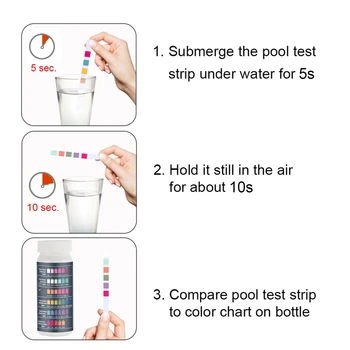 Eelhoe 6-I-1 Swimmingpool drikkevandskvalitet Test Kit PH-Værdi Alkalinitet Hårdhed Test Papir Test Strip
