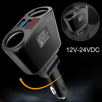 12-24V Bilens Cigarettænder Stik Splitter Adapter USB Oplader Til Bil, SUV Off-Road Køretøj Til Telefon, MP3-DVR Tilbehør