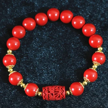 8 style armbånd 8mm naturlig hvid shell 10mm 12mm syntetiske røde cinnober runde perler armbånd til kvinder smykker 7,5 tommer B816