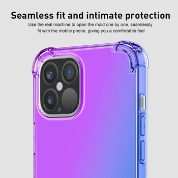 Gradient Farve Kreative Non-slip Telefon Sag, der er Egnet Til IPhone 12 Gradient Rainbow TPU Telefonen Tilfælde Anti-slip Dække Tilbehør