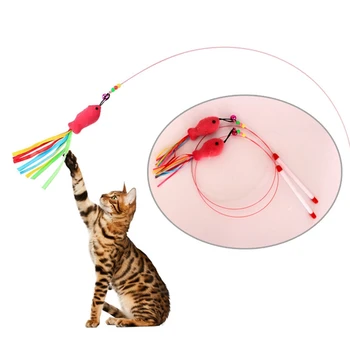 Super-elastisk Stål Wire Fisk Med Klokker, Interaktive Cat-stick Legetøj, Smukke Farver, Nye Pet-Produkter