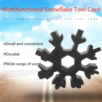 Snowflake Styling Flad Kryds Skruetrækker Multi-funktion Rustfrit Stål Nøgle Nøgle Kæde Køkken Gadget Værktøjer