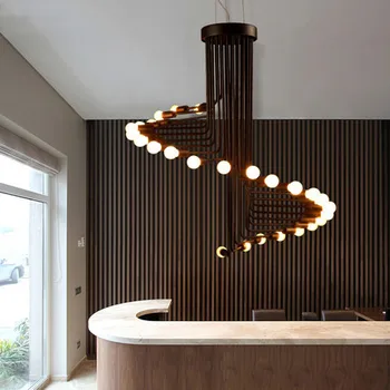 Moderne design-led-lysekrone stue belysning Nordic Bar Cafe / spisestue lampe vedhæng retro dekorative Lysekrone