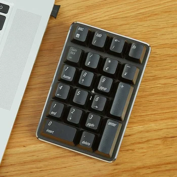 2,4 G Wireless Mekanisk Numeriske Tastatur Red Skifte Gaming Tastatur 21 Nøgler Bærbar Tastatur Udvidet Layout Sort