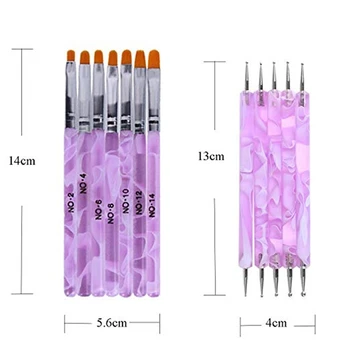 7Pcs Akryl nailart Pensel Sæt Nail Art Pen Tips UV-Builder Gel Maleri Pensel,med Boremaskine Pen og Pensel