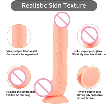 Simulering falske penis overdimensioneret penis kvindelige onani par sexlegetøj apparater